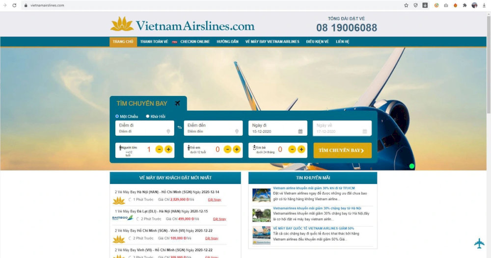 Đặt vé sớm qua Vietnam Airlines để săn được giá rẻ